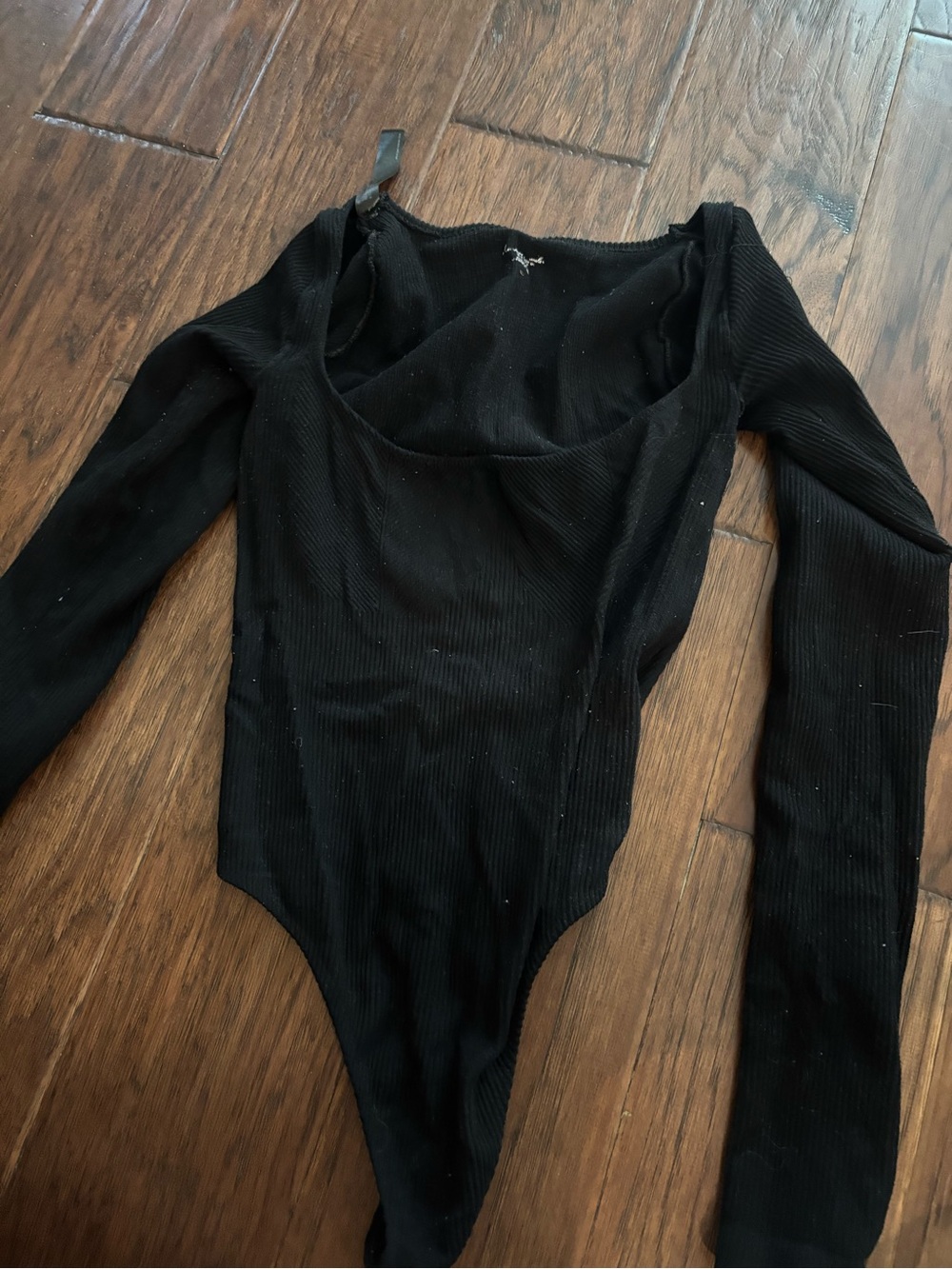 Urban Outfitters Black Ribbed Long-Sleeve Kids One-Piece Bodysuit